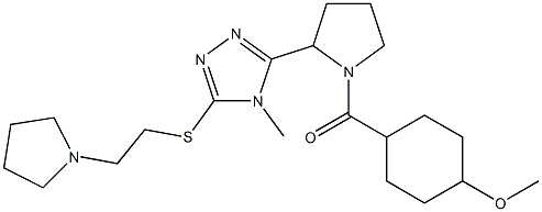 (4-methoxycyclohexyl)-[2-[4-methyl-5-(2-pyrrolidin-1-ylethylsulfanyl)-1,2,4-triazol-3-yl]pyrrolidin-1-yl]methanone Struktur