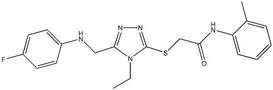 2-({4-ethyl-5-[(4-fluoroanilino)methyl]-4H-1,2,4-triazol-3-yl}sulfanyl)-N-(2-methylphenyl)acetamide Struktur