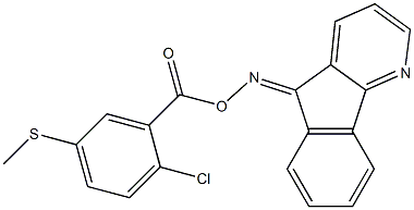 5H-indeno[1,2-b]pyridin-5-one O-[2-chloro-5-(methylsulfanyl)benzoyl]oxime Struktur