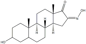 3-hydroxyandrostane-16,17-dione 16-oxime Struktur