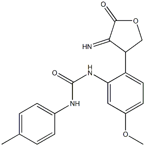 N-[2-(4-imino-5-oxotetrahydro-3-furanyl)-5-methoxyphenyl]-N'-(4-methylphenyl)urea Struktur