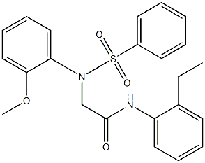 N-(2-ethylphenyl)-2-[2-methoxy(phenylsulfonyl)anilino]acetamide Struktur