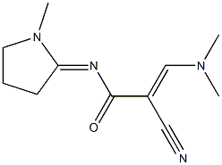 2-cyano-3-(dimethylamino)-N-(1-methyl-2-pyrrolidinylidene)acrylamide Struktur