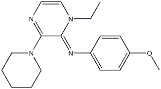 N-(1-ethyl-3-(1-piperidinyl)-2(1H)-pyrazinylidene)-N-(4-methoxyphenyl)amine Struktur