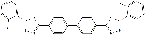 2-(2-methylphenyl)-5-{4'-[5-(2-methylphenyl)-1,3,4-oxadiazol-2-yl][1,1'-biphenyl]-4-yl}-1,3,4-oxadiazole Struktur