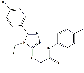 2-{[4-ethyl-5-(4-hydroxyphenyl)-4H-1,2,4-triazol-3-yl]sulfanyl}-N-(4-methylphenyl)propanamide Struktur