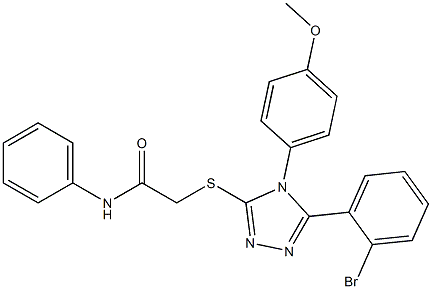 2-{[5-(2-bromophenyl)-4-(4-methoxyphenyl)-4H-1,2,4-triazol-3-yl]sulfanyl}-N-phenylacetamide Struktur