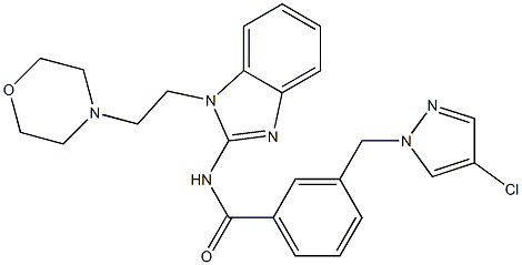 3-[(4-chloro-1H-pyrazol-1-yl)methyl]-N-{1-[2-(4-morpholinyl)ethyl]-1H-benzimidazol-2-yl}benzamide Struktur