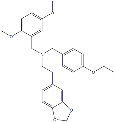 2-(1,3-benzodioxol-5-yl)-N-(2,5-dimethoxybenzyl)-N-(4-ethoxybenzyl)ethanamine Struktur