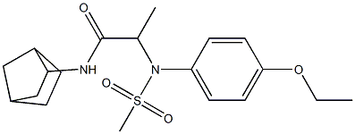 N-bicyclo[2.2.1]hept-2-yl-2-[4-ethoxy(methylsulfonyl)anilino]propanamide Struktur