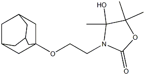 3-[2-(1-adamantyloxy)ethyl]-4-hydroxy-4,5,5-trimethyl-1,3-oxazolidin-2-one Struktur