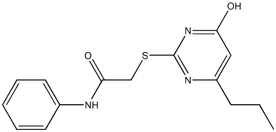 2-[(4-hydroxy-6-propyl-2-pyrimidinyl)sulfanyl]-N-phenylacetamide Struktur