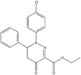 ethyl 1-(4-chlorophenyl)-4-oxo-6-phenyl-1,4,5,6-tetrahydro-3-pyridazinecarboxylate Struktur