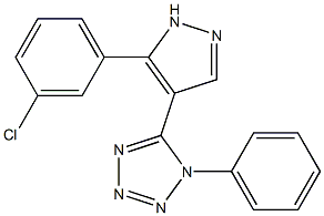 5-[5-(3-chlorophenyl)-1H-pyrazol-4-yl]-1-phenyl-1H-tetraazole Struktur