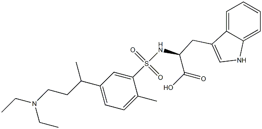 N-({5-[3-(diethylamino)-1-methylpropyl]-2-methylphenyl}sulfonyl)tryptophan Struktur