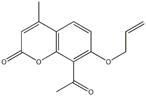 8-acetyl-7-(allyloxy)-4-methyl-2H-chromen-2-one Struktur