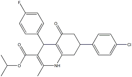 isopropyl 7-(4-chlorophenyl)-4-(4-fluorophenyl)-2-methyl-5-oxo-1,4,5,6,7,8-hexahydro-3-quinolinecarboxylate Struktur