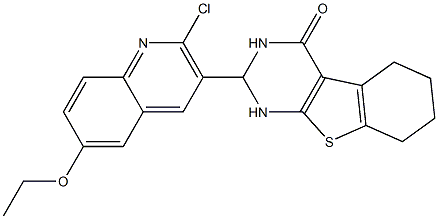 2-[2-chloro-6-(ethyloxy)quinolin-3-yl]-2,3,5,6,7,8-hexahydro[1]benzothieno[2,3-d]pyrimidin-4(1H)-one Struktur