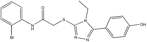 N-(2-bromophenyl)-2-{[4-ethyl-5-(4-hydroxyphenyl)-4H-1,2,4-triazol-3-yl]sulfanyl}acetamide Struktur