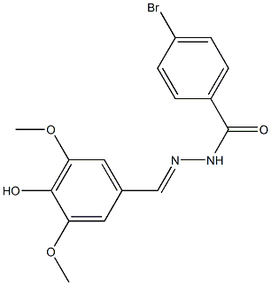 4-bromo-N'-(4-hydroxy-3,5-dimethoxybenzylidene)benzohydrazide Struktur