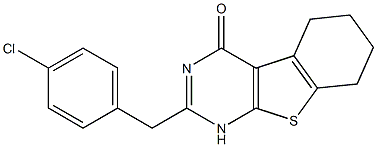 2-(4-chlorobenzyl)-5,6,7,8-tetrahydro[1]benzothieno[2,3-d]pyrimidin-4(1H)-one Struktur