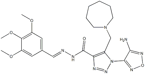 1-(4-amino-1,2,5-oxadiazol-3-yl)-5-(1-azepanylmethyl)-N'-(3,4,5-trimethoxybenzylidene)-1H-1,2,3-triazole-4-carbohydrazide Struktur