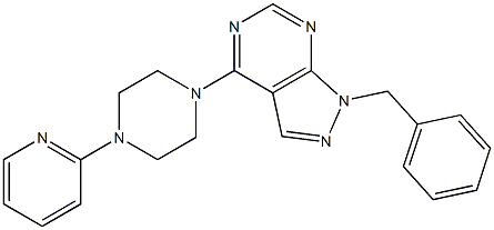 1-benzyl-4-[4-(2-pyridinyl)-1-piperazinyl]-1H-pyrazolo[3,4-d]pyrimidine Struktur