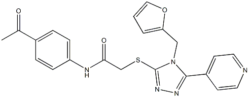 N-(4-acetylphenyl)-2-{[4-(2-furylmethyl)-5-(4-pyridinyl)-4H-1,2,4-triazol-3-yl]sulfanyl}acetamide Struktur