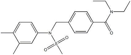 4-{[3,4-dimethyl(methylsulfonyl)anilino]methyl}-N,N-diethylbenzamide Struktur