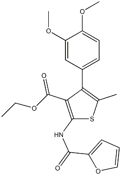 ethyl 4-(3,4-dimethoxyphenyl)-2-(2-furoylamino)-5-methyl-3-thiophenecarboxylate Struktur