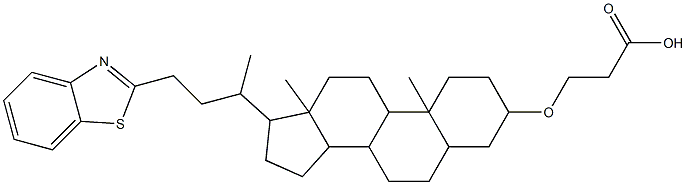 3-({17-[3-(1,3-benzothiazol-2-yl)-1-methylpropyl]-10,13-dimethylhexadecahydro-1H-cyclopenta[a]phenanthren-3-yl}oxy)propanoic acid Struktur