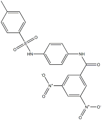 3,5-bisnitro-N-(4-{[(4-methylphenyl)sulfonyl]amino}phenyl)benzamide Struktur