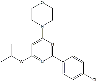 2-(4-chlorophenyl)-6-(4-morpholinyl)-4-pyrimidinyl isopropyl sulfide Struktur