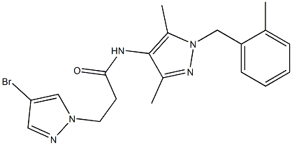 3-(4-bromo-1H-pyrazol-1-yl)-N-[3,5-dimethyl-1-(2-methylbenzyl)-1H-pyrazol-4-yl]propanamide Struktur