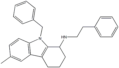 N-(9-benzyl-6-methyl-2,3,4,9-tetrahydro-1H-carbazol-1-yl)-N-(2-phenylethyl)amine Struktur