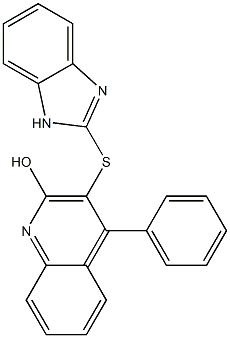 3-(1H-benzimidazol-2-ylsulfanyl)-4-phenyl-2-quinolinol Struktur