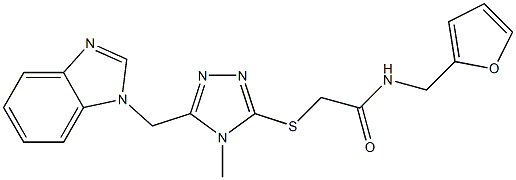 2-{[5-(1H-benzimidazol-1-ylmethyl)-4-methyl-4H-1,2,4-triazol-3-yl]sulfanyl}-N-(furan-2-ylmethyl)acetamide Struktur