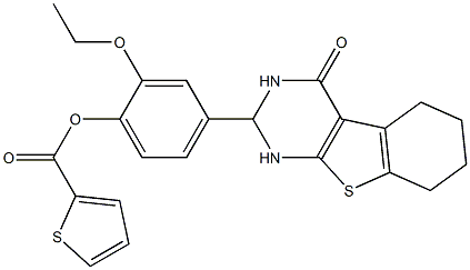 2-ethoxy-4-(4-oxo-1,2,3,4,5,6,7,8-octahydro[1]benzothieno[2,3-d]pyrimidin-2-yl)phenyl 2-thiophenecarboxylate Struktur