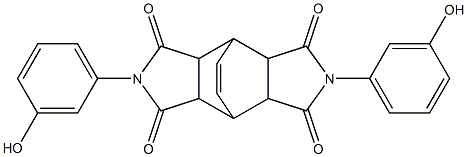 4,10-bis(3-hydroxyphenyl)-4,10-diazatetracyclo[5.5.2.0~2,6~.0~8,12~]tetradec-13-ene-3,5,9,11-tetrone Struktur