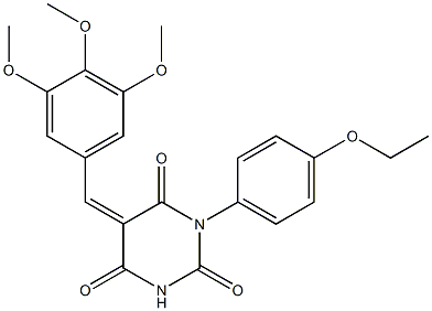 1-(4-ethoxyphenyl)-5-(3,4,5-trimethoxybenzylidene)-2,4,6(1H,3H,5H)-pyrimidinetrione Struktur