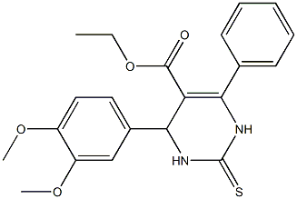 ethyl 4-(3,4-dimethoxyphenyl)-6-phenyl-2-thioxo-1,2,3,4-tetrahydro-5-pyrimidinecarboxylate Struktur