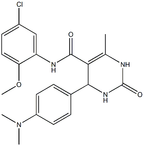 N-(5-chloro-2-methoxyphenyl)-4-[4-(dimethylamino)phenyl]-6-methyl-2-oxo-1,2,3,4-tetrahydropyrimidine-5-carboxamide Struktur