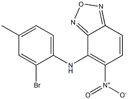 4-(2-bromo-4-methylanilino)-5-nitro-2,1,3-benzoxadiazole Struktur