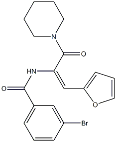 3-bromo-N-[2-(2-furyl)-1-(1-piperidinylcarbonyl)vinyl]benzamide Struktur