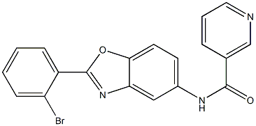 N-[2-(2-bromophenyl)-1,3-benzoxazol-5-yl]nicotinamide Struktur