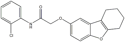 N-(2-chlorophenyl)-2-(6,7,8,9-tetrahydrodibenzo[b,d]furan-2-yloxy)acetamide Struktur