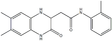 2-(6,7-dimethyl-3-oxo-1,2,3,4-tetrahydro-2-quinoxalinyl)-N-(2-methylphenyl)acetamide Struktur