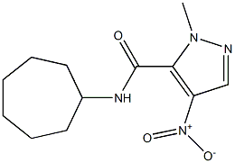 N-cycloheptyl-4-nitro-1-methyl-1H-pyrazole-5-carboxamide Struktur