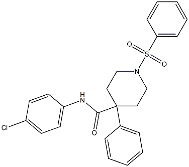 N-(4-chlorophenyl)-4-phenyl-1-(phenylsulfonyl)-4-piperidinecarboxamide Struktur