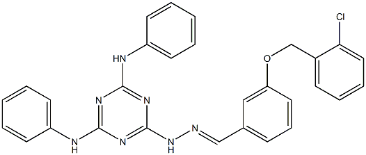 3-[(2-chlorobenzyl)oxy]benzaldehyde (4,6-dianilino-1,3,5-triazin-2-yl)hydrazone Struktur